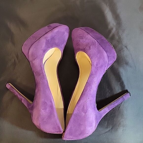 NINE WEST SUEDE ROUND TOE SLIP-ON WOMEN"S HIGH HEEL STILETTOS PUMP SHOES - Picture 16 of 16